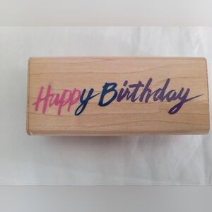 Happy Birthday Wooden Stamp